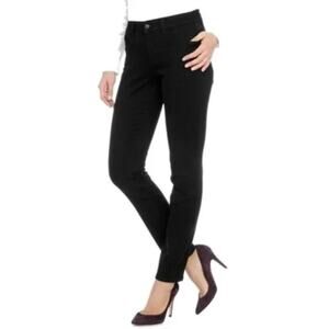 NYDJ BLACK Jeans Sz 2 Straight 28W 33L Spandex Stretch Preppy Coastal Cotton